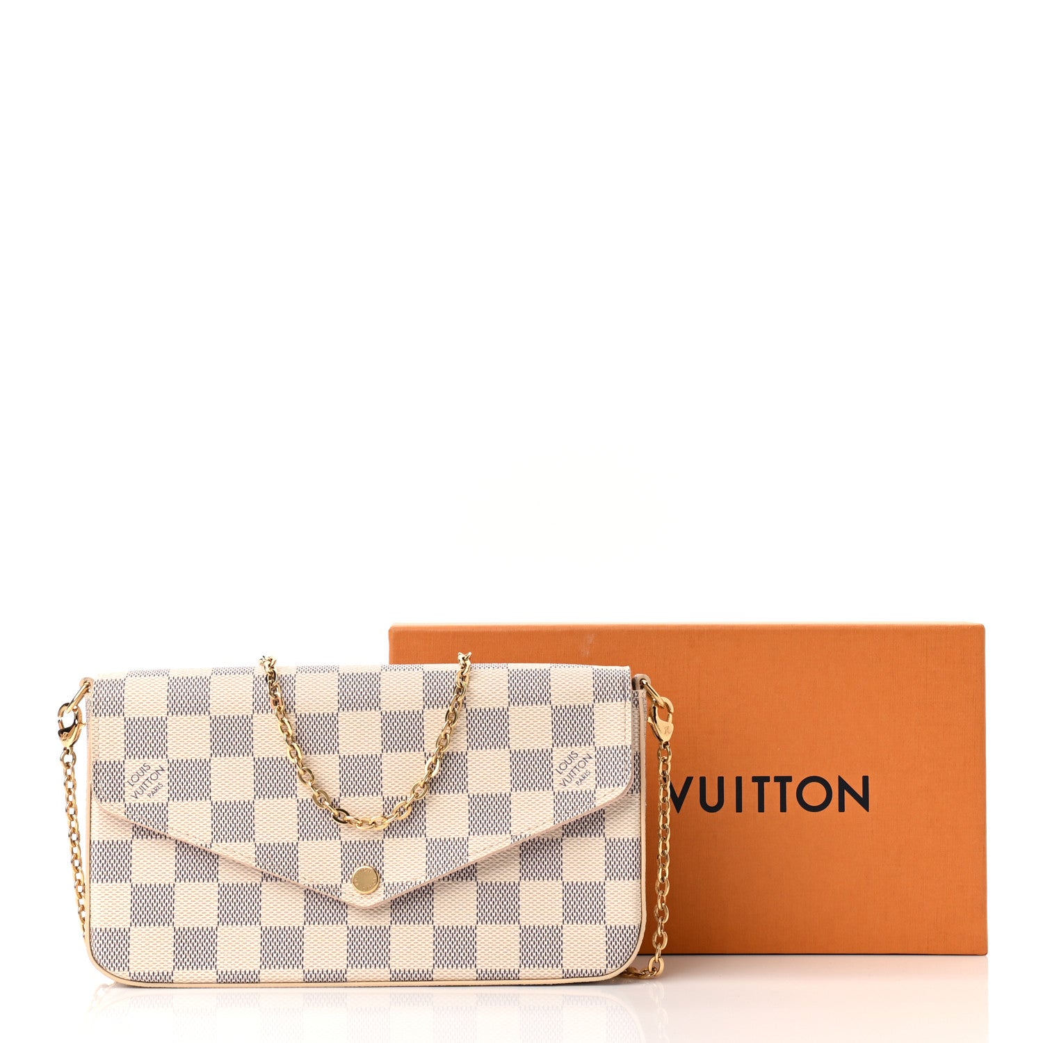 Louis Vuitton Damier Azur Pochette Felicie Chain Wallet Rose Ballerine 11 of 11