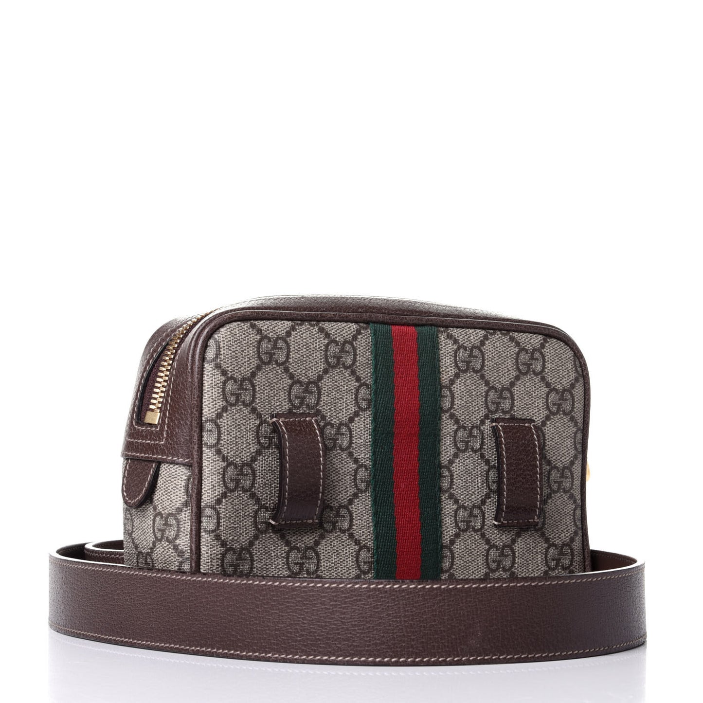GG Supreme Monogram Small Ophidia Belt Bag 95 38 Dark Brown