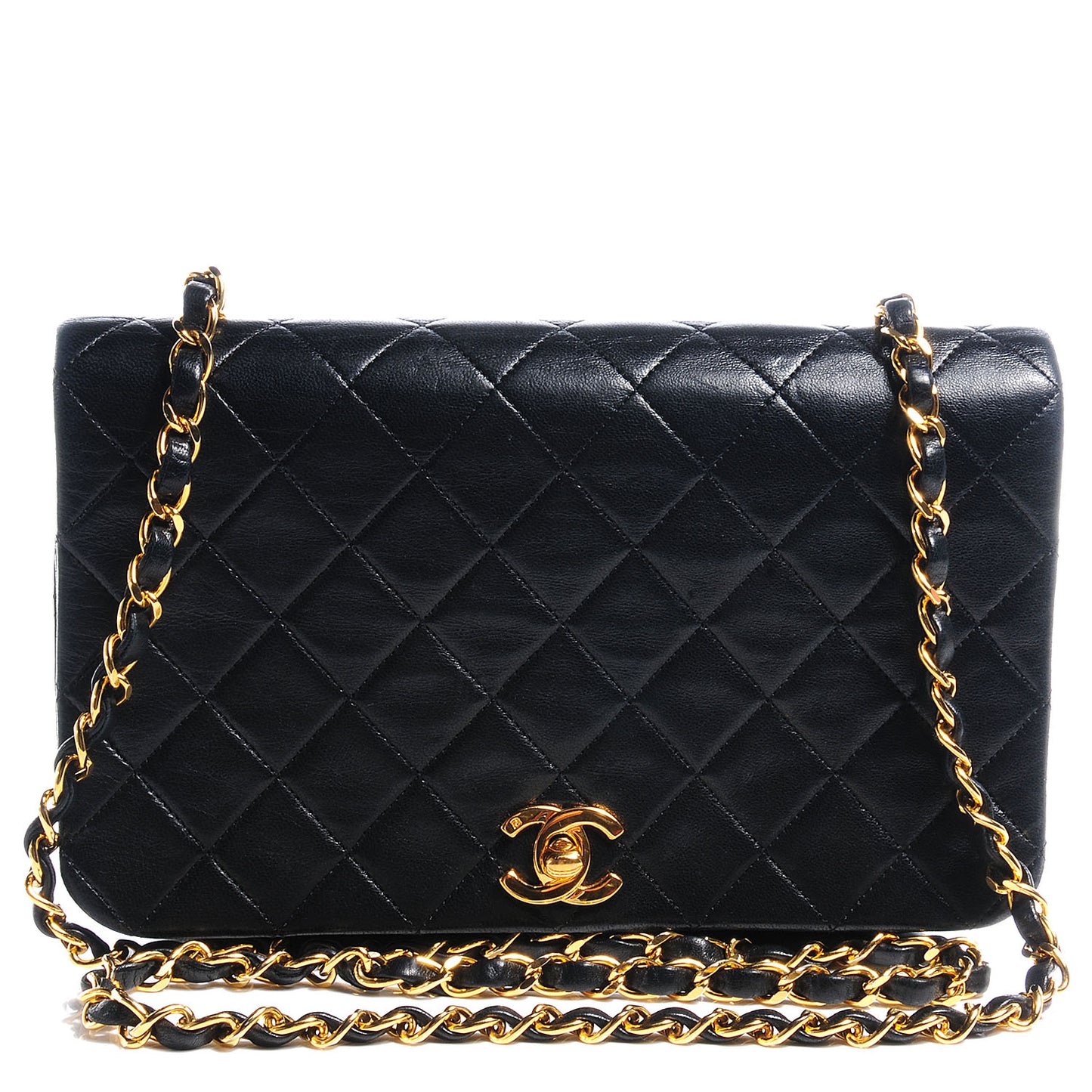 Lambskin Small Single Flap Bag Black