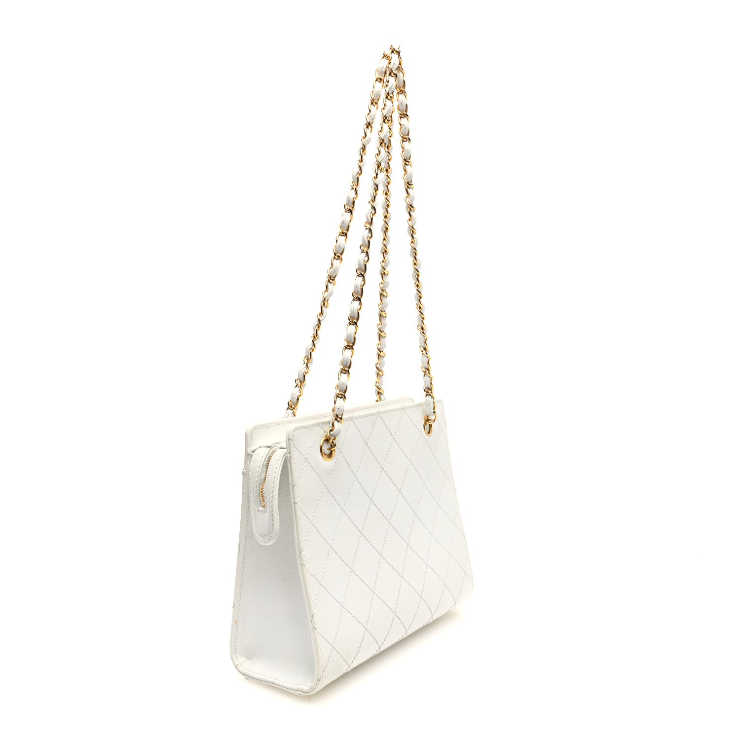 Chanel Caviar Quilted Shoulder Bag White 3 of 10