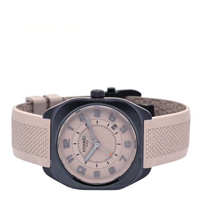 Hermes Titanium Rubber 39mm H08 Special Edition Automatic Watch Taupe 2 of 5