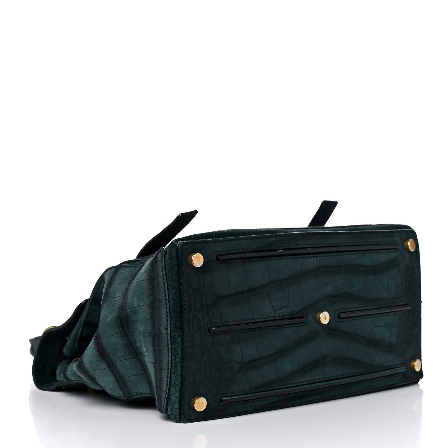 Crocodile Embossed Nubuck Calfskin Medium Muse Two Green