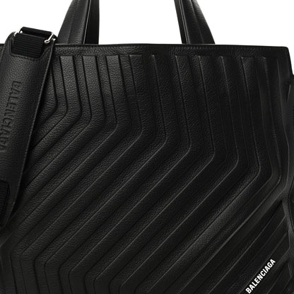 Balenciaga Grained Calfskin Embossed Car East West Tote Black 8 of 10