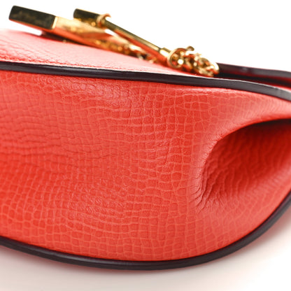 Chloe Grained Calfskin Lambskin Mini Drew Shoulder Bag Coral Pop 11 of 11