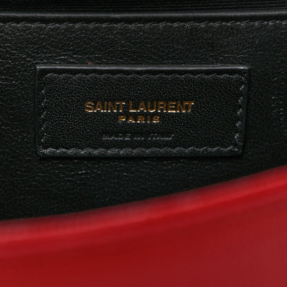 Saint Laurent Grain De Poudre Medium Monogram Kate Satchel Rouge Eros 7 of 9