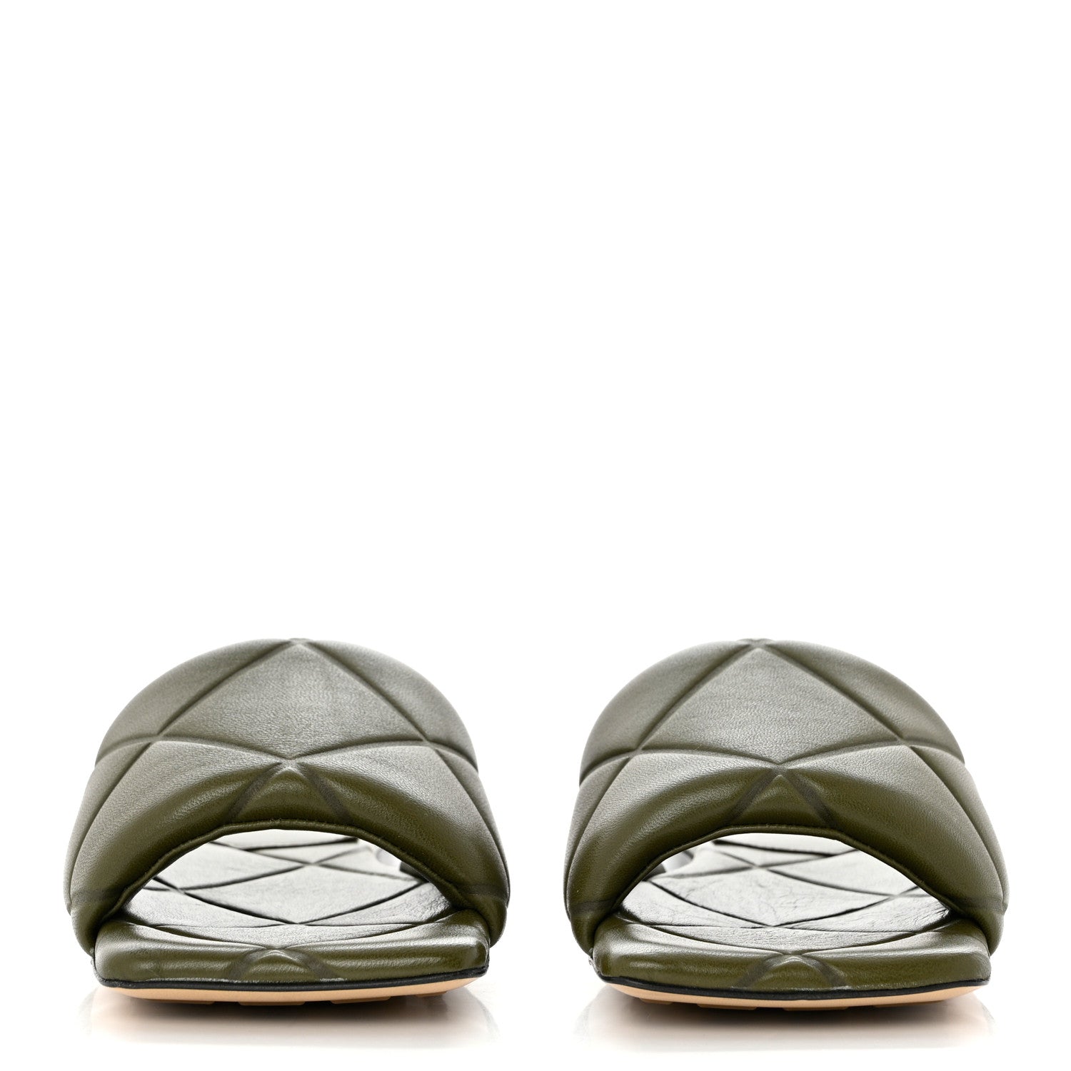 Bottega Veneta Nappa Quilted Rubber Lido Flat Sandals 36 Khaki 2 of 7