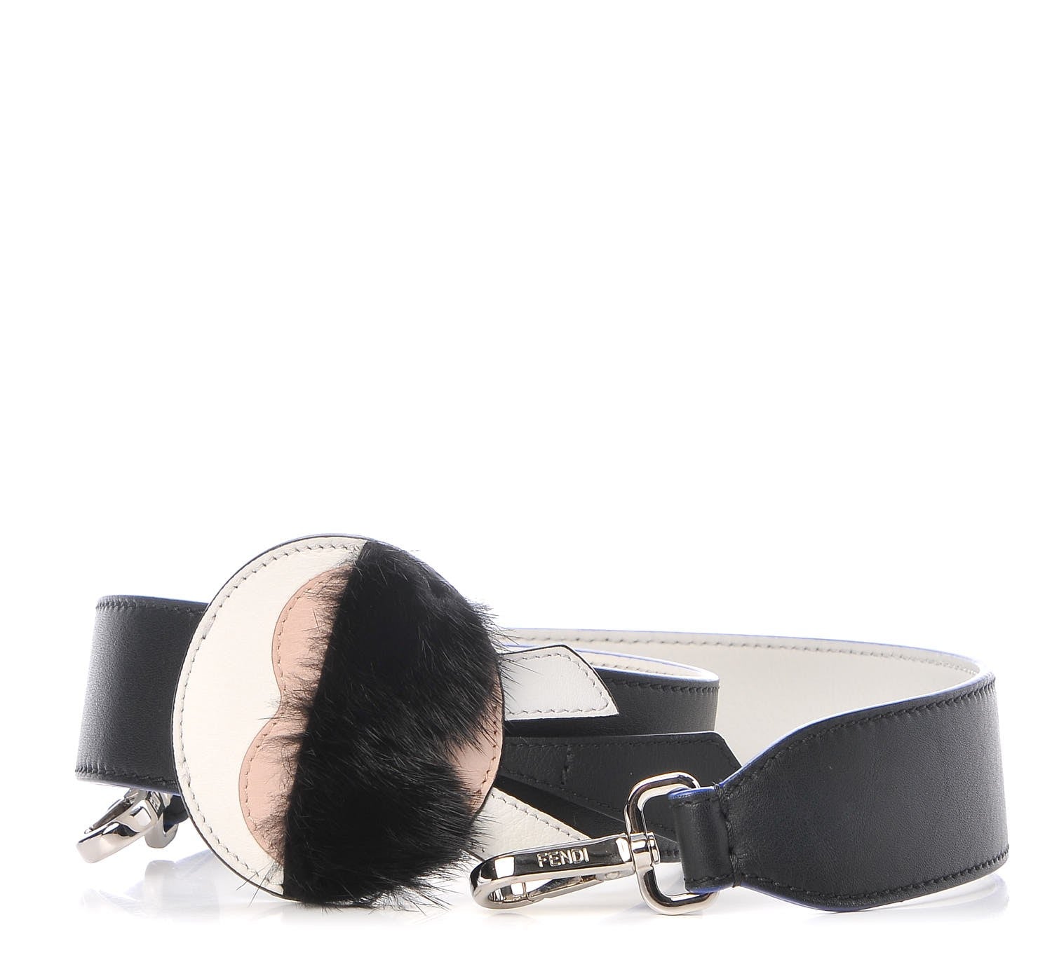 Fendi Vitello Dolce Mink Fur Karlito Inlay Strap You Black Multicolor 1 of 6
