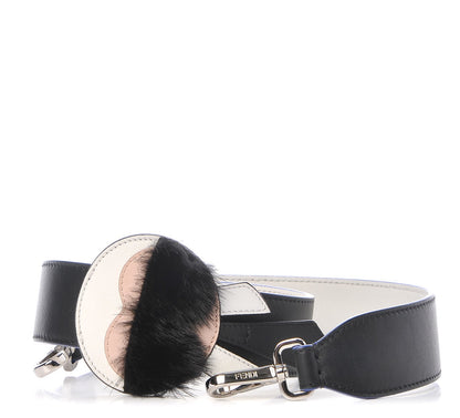 Fendi Vitello Dolce Mink Fur Karlito Inlay Strap You Black Multicolor 1 of 6
