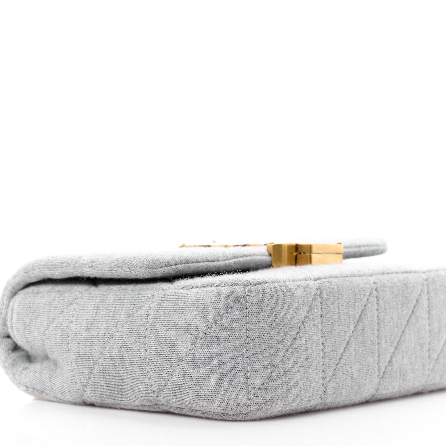 Jersey Wool Patchwork Monogram Mini Jamie Baguette Grigio