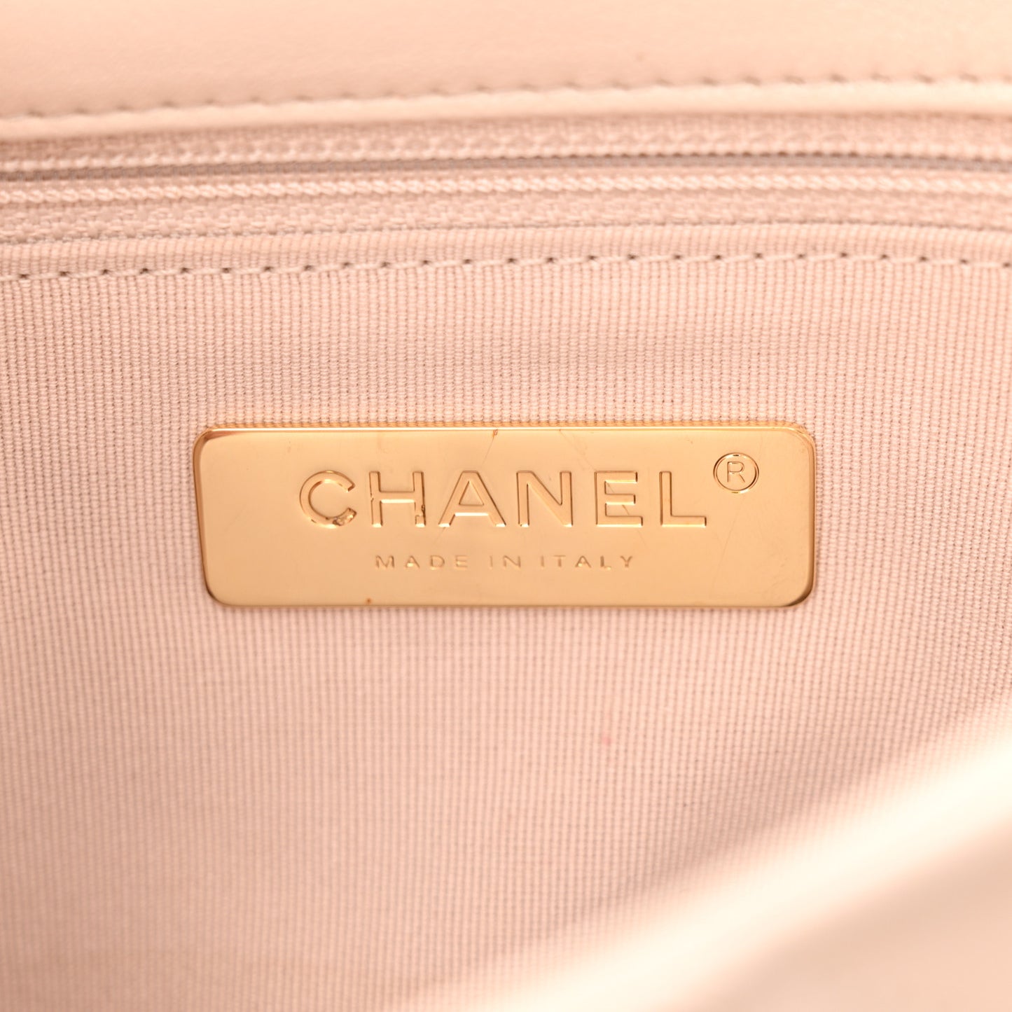 Lambskin Quilted Medium Chanel 19 Flap Beige