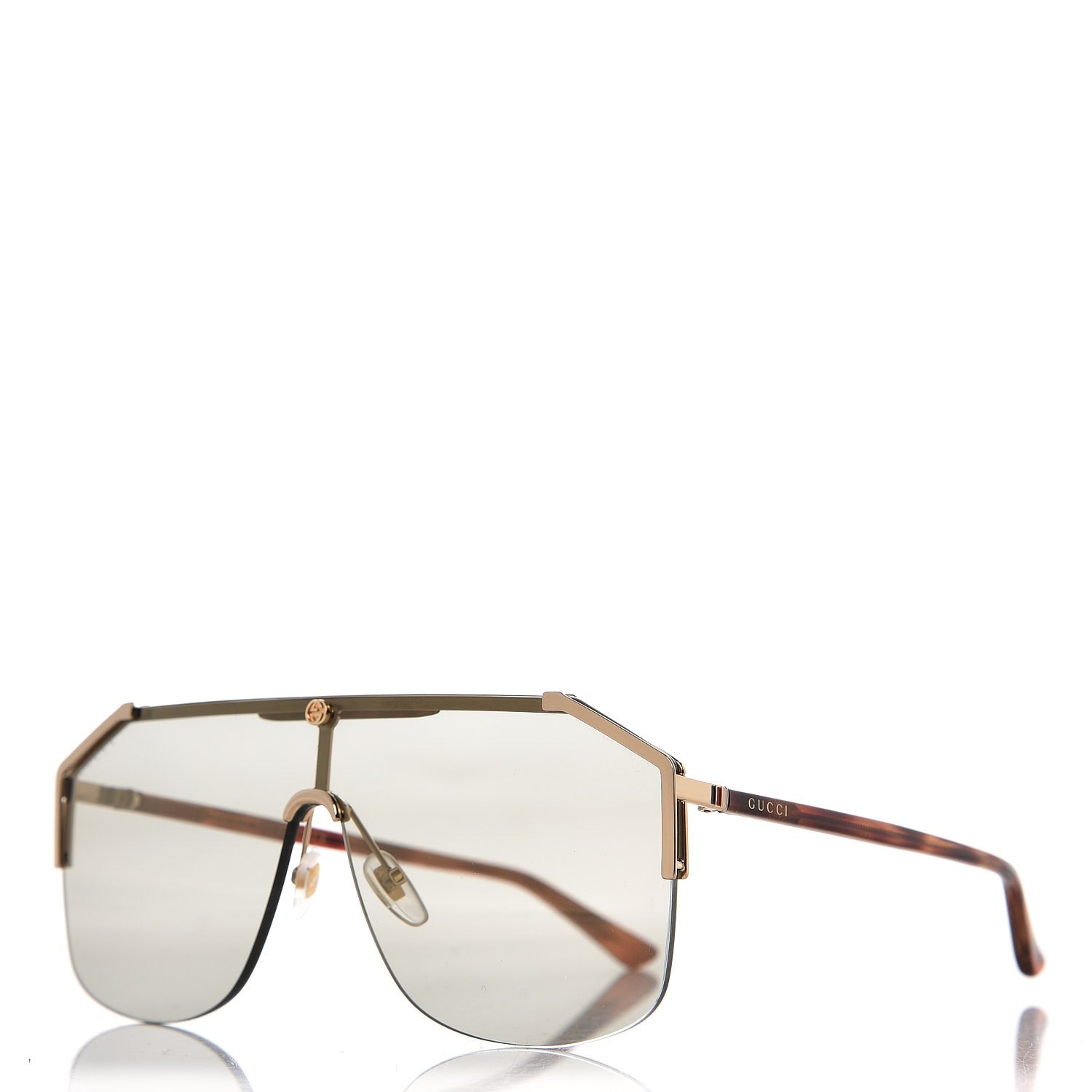 Gucci Rimless GG0291/S Sunglasses Gold Havana 1 of 6