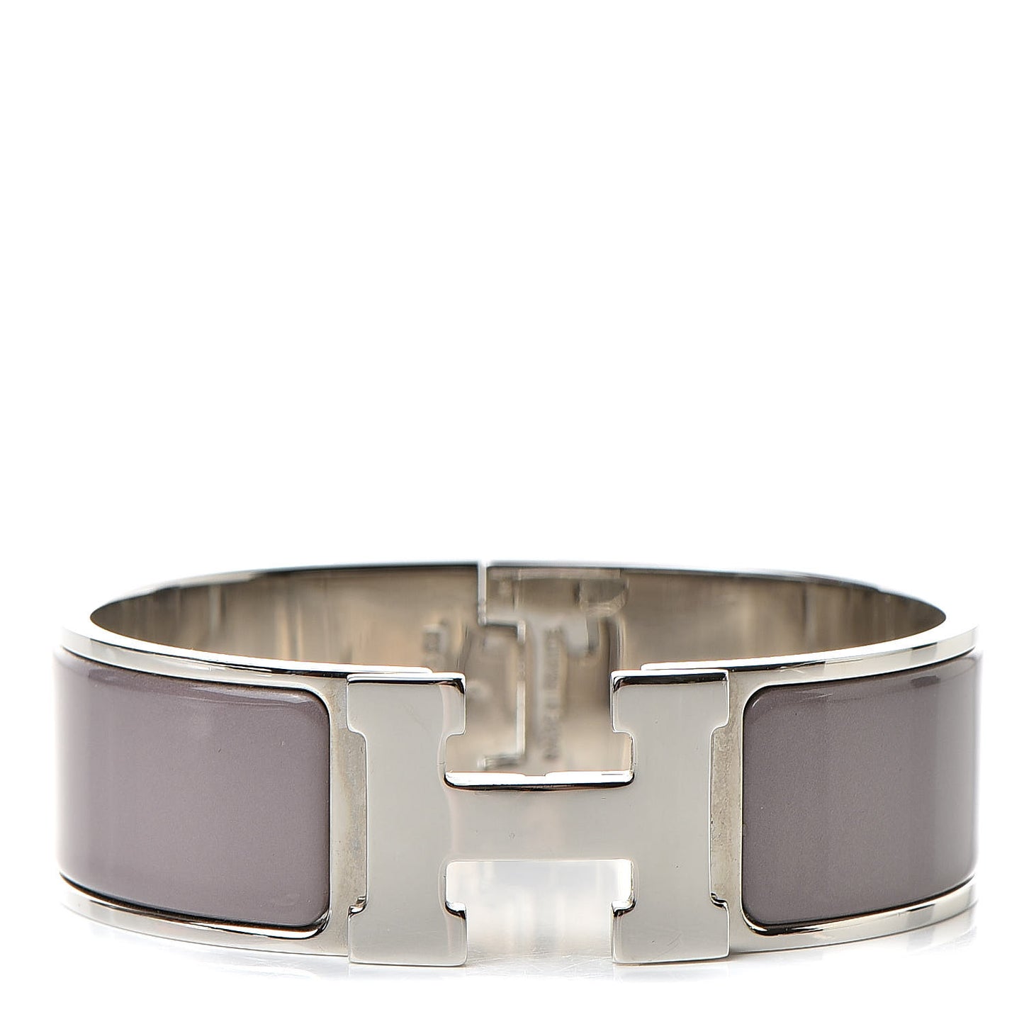 Enamel Wide Clic Clac H Bracelet GM Marron Glace