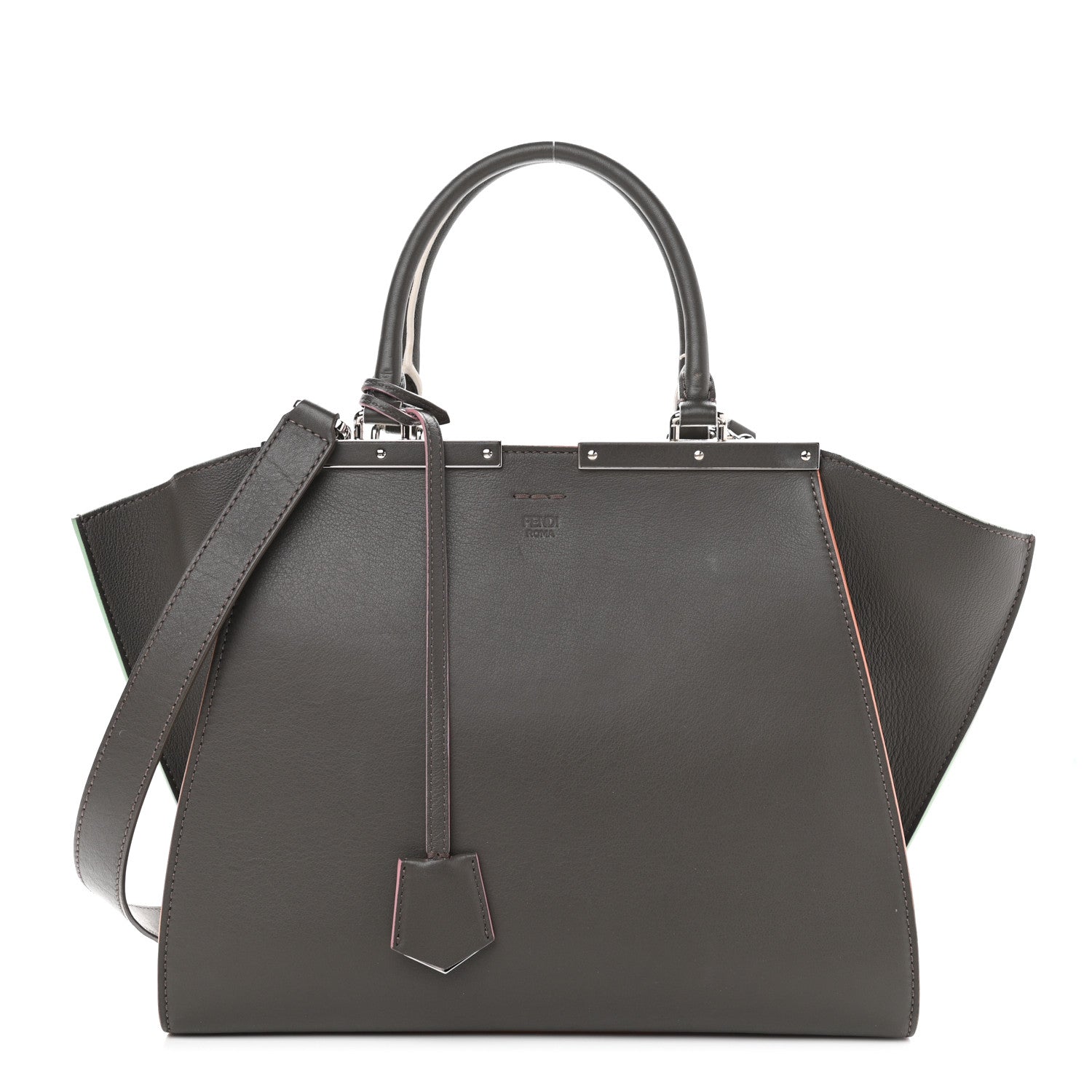 Fendi Vitello Dolce Century Petite 3Jours Tote Carbone 1 of 17