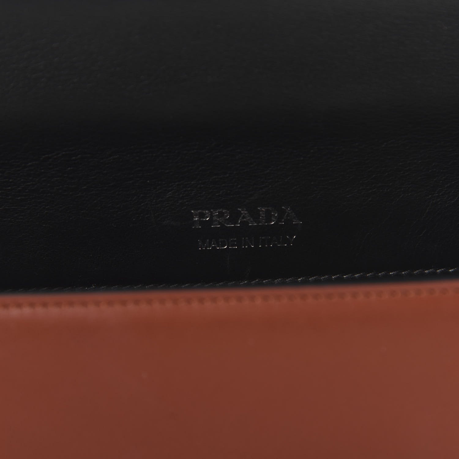 Prada City Calf Ribbon Bag Cognac Cotto Black 8 of 9