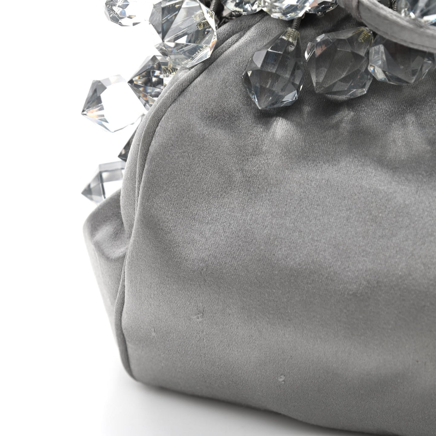 Satin Crystal Clutch Grafite
