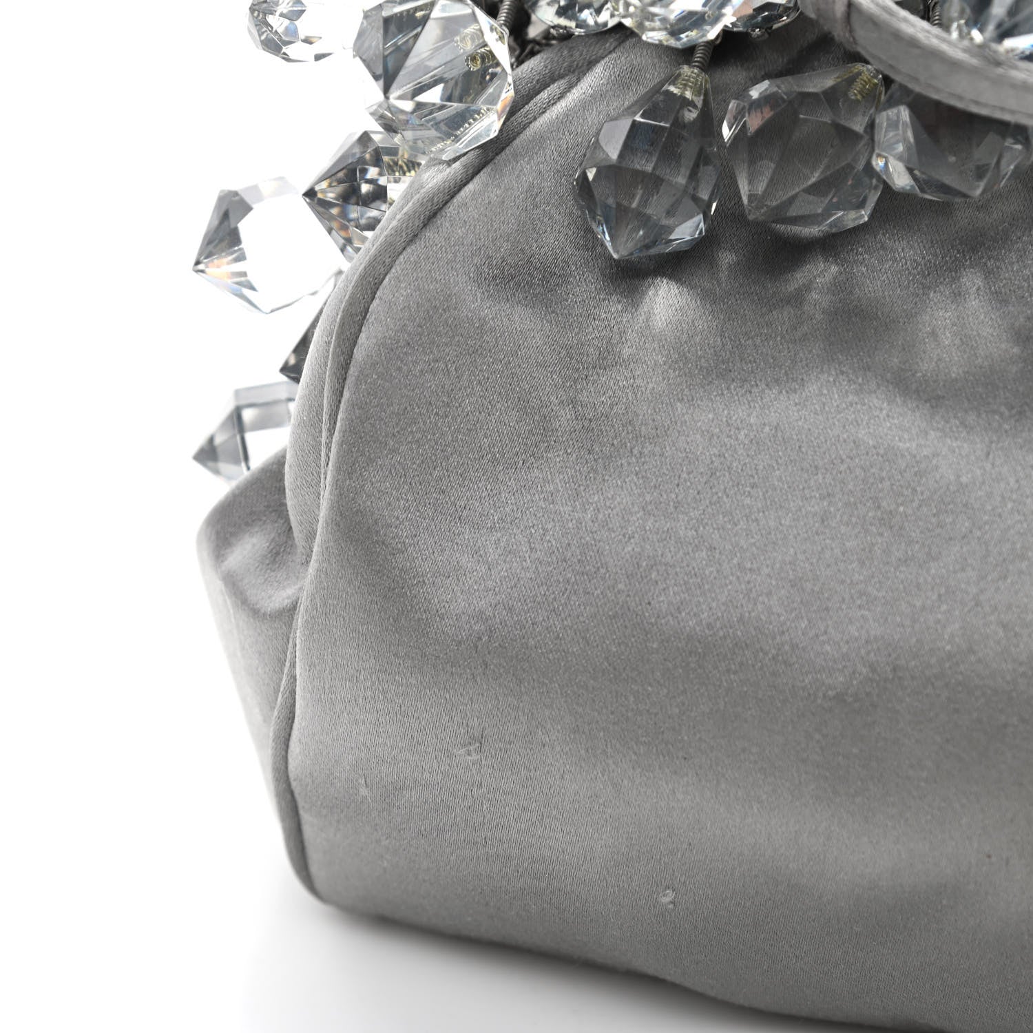 Prada Satin Crystal Clutch Grafite 13 of 13