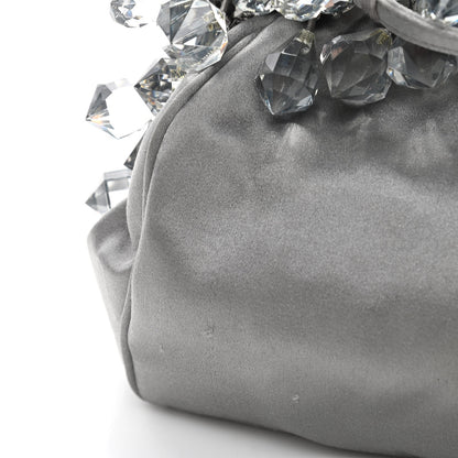 Prada Satin Crystal Clutch Grafite 13 of 13