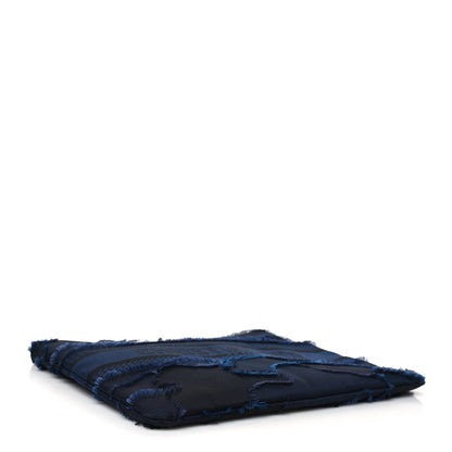 Christian Dior Canvas Embroidered Camouflage Medium Diordouble Zip Pouch Blue 4 of 8