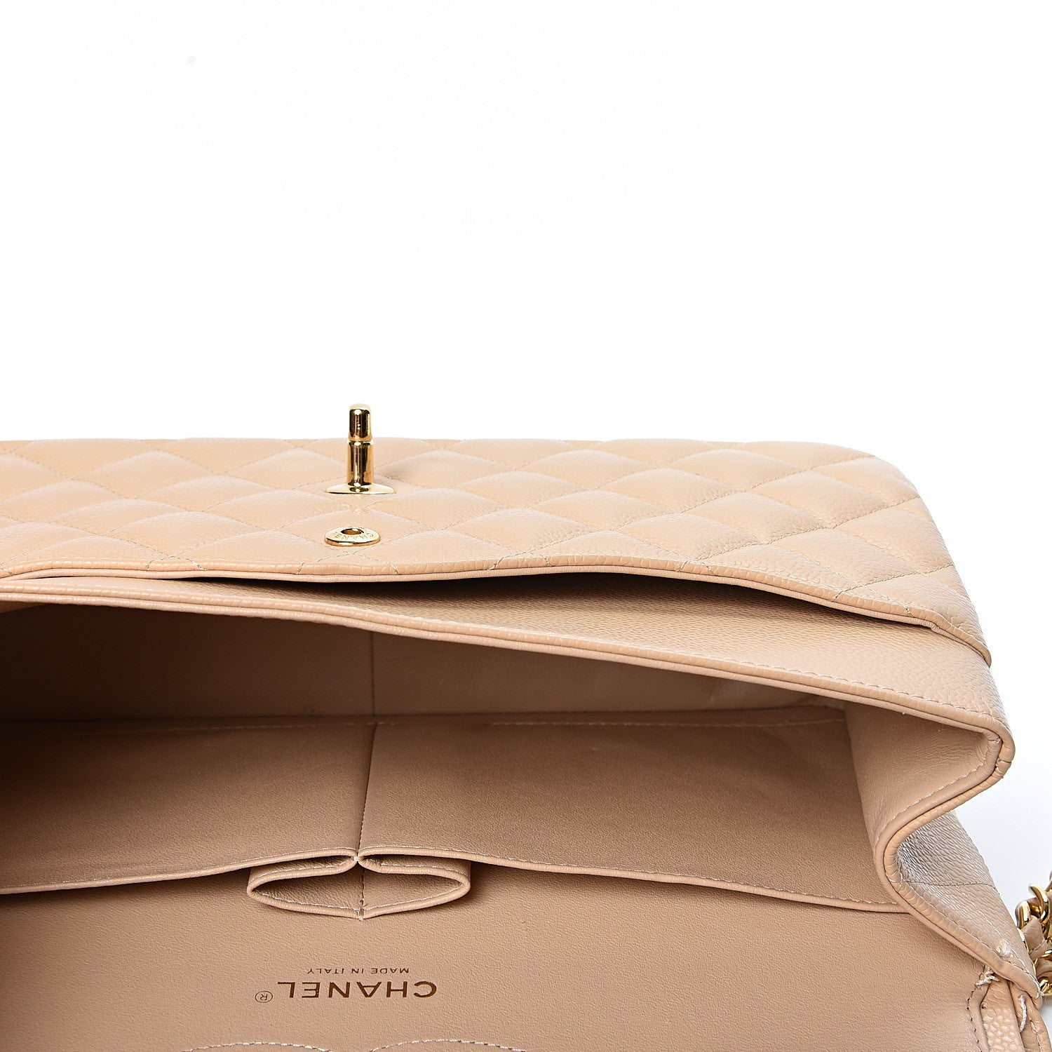Chanel Caviar Quilted Jumbo Double Flap Beige 4 of 12