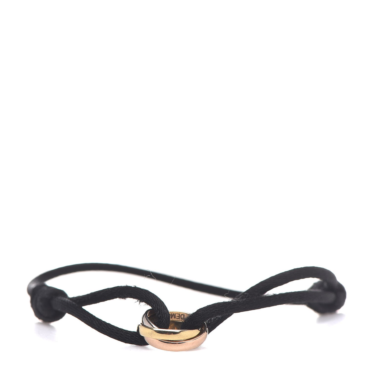 Cartier 18K Pink Yellow White Gold Trinity Adjustable Cord Bracelet Black 1 of 6