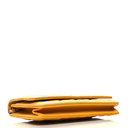 Chanel Caviar Quilted Wallet on Chain WOC Yellow 4 of 11