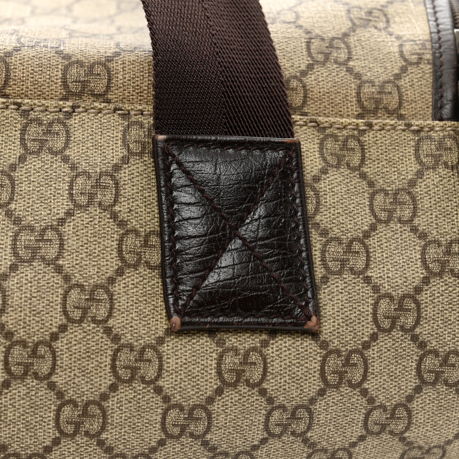 Gucci GG Supreme Monogram Two Wheel Suitcase Brown 10 of 12