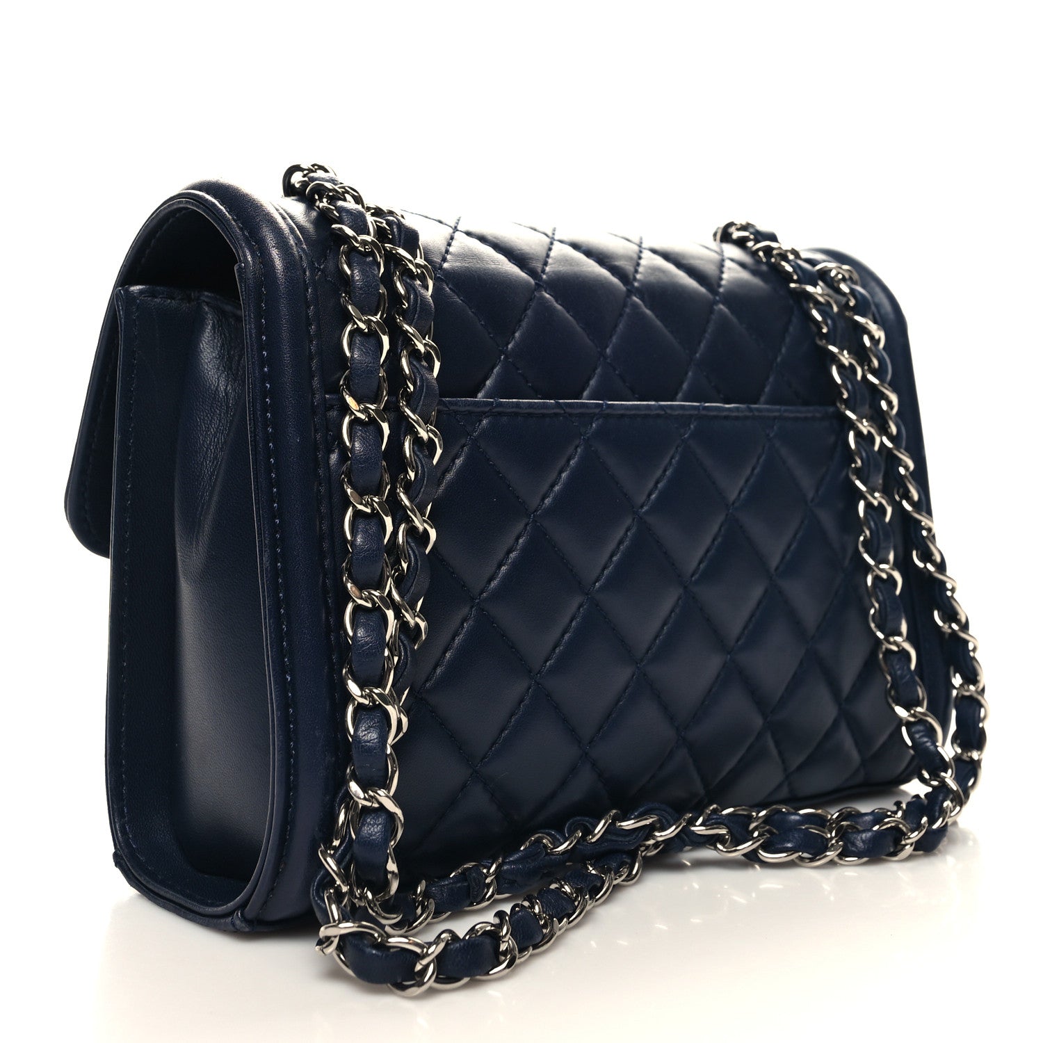 Chanel Lambskin Quilted Small Geometric Flap Navy 3 of 11
