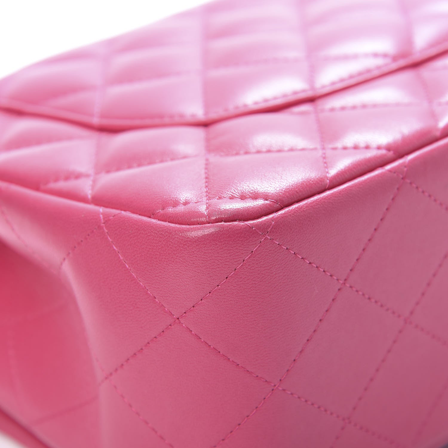 Chanel Lambskin Quilted Jumbo Double Flap Dark Pink 12 of 15