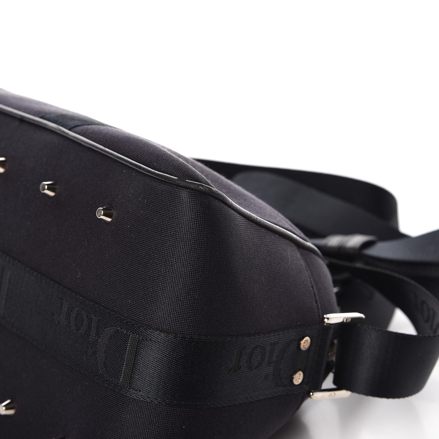 Nylon Crystal Satchel Black
