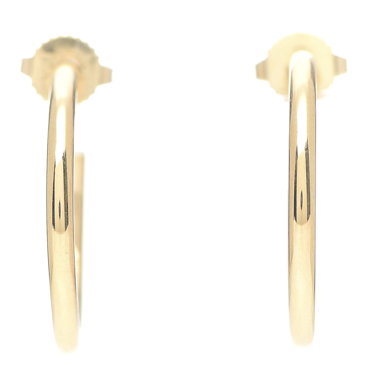 18K Yellow Gold Small Bezet Hoop Earrings