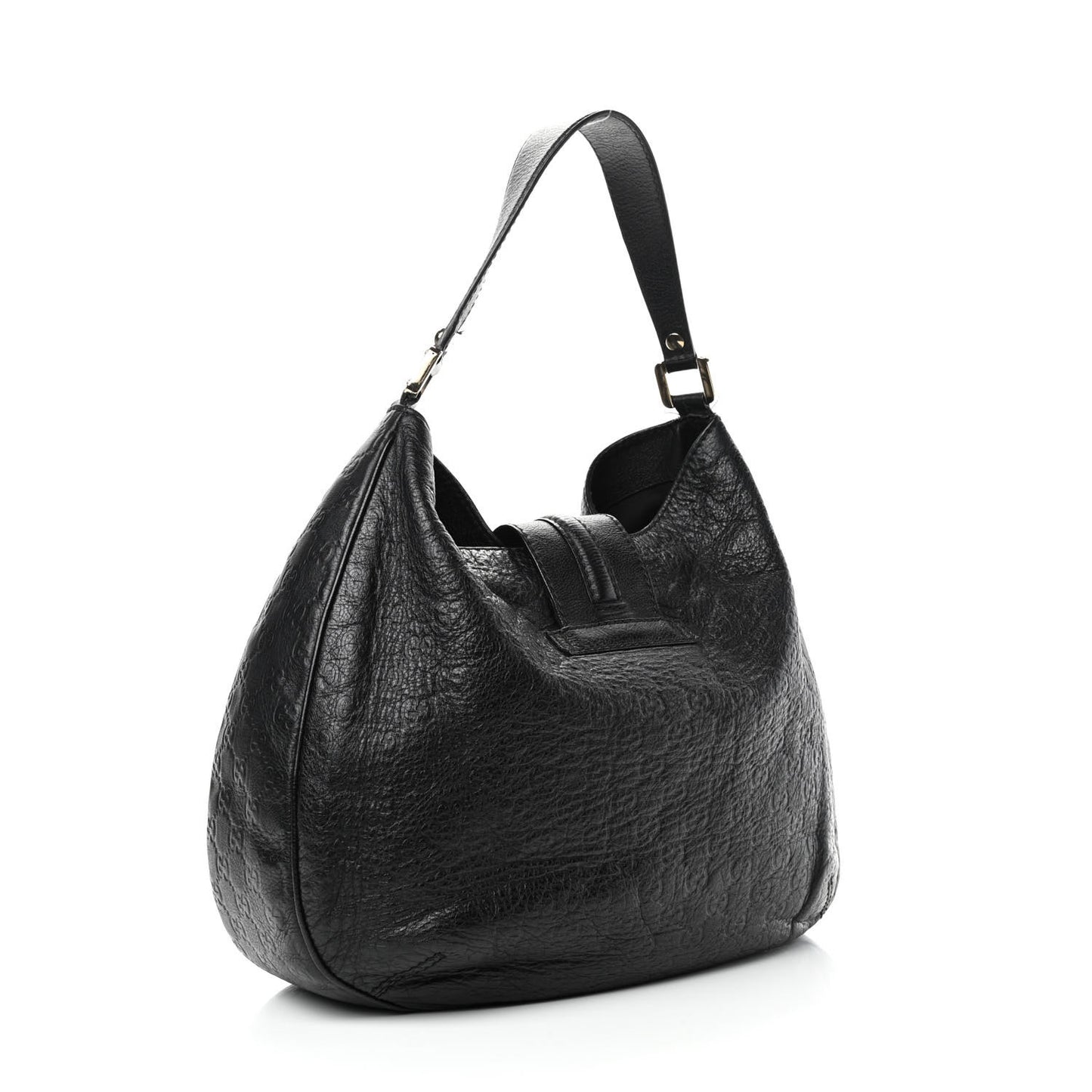 Guccissima Large New Ladies Web Hobo Black