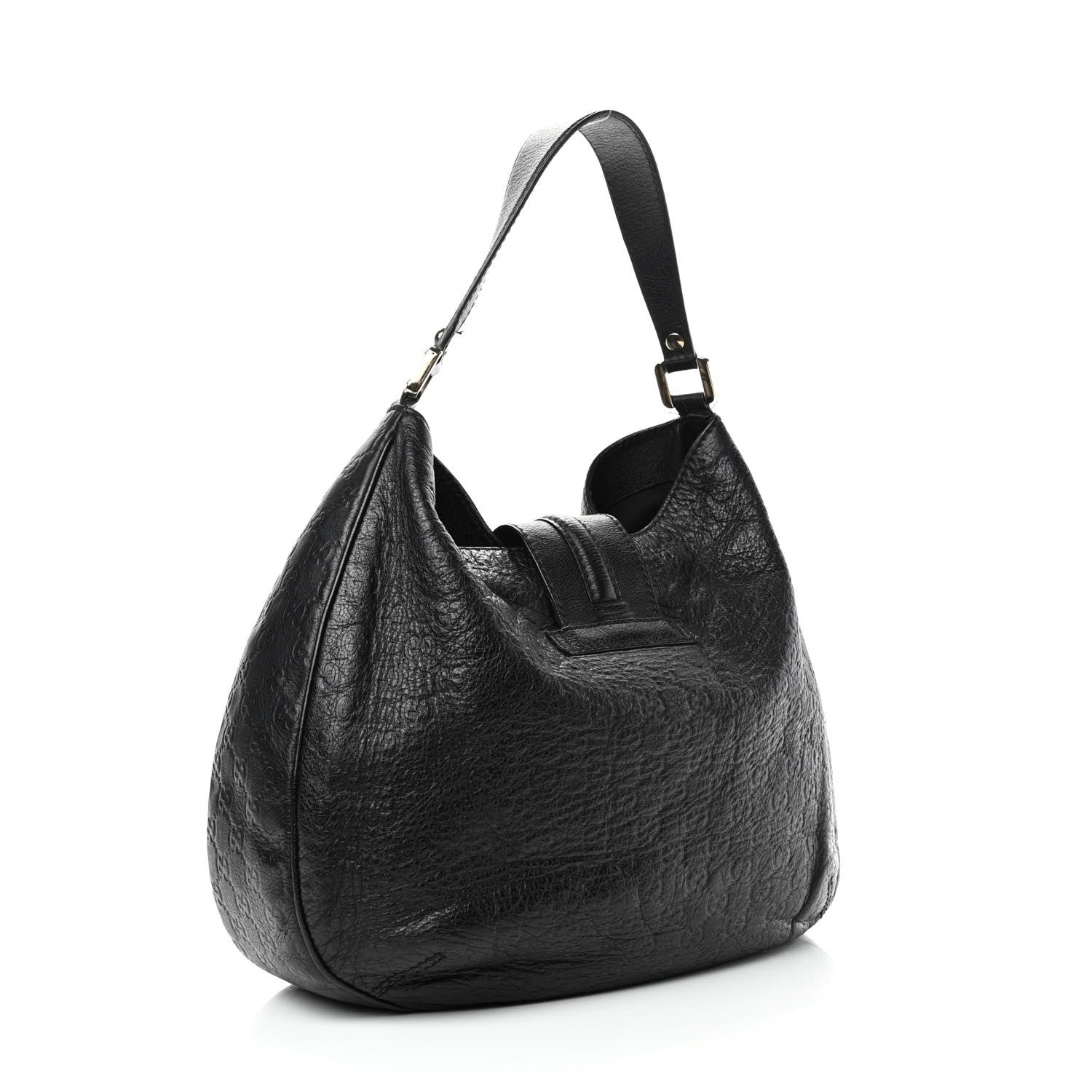 Gucci Guccissima Large New Ladies Web Hobo Black 2 of 6