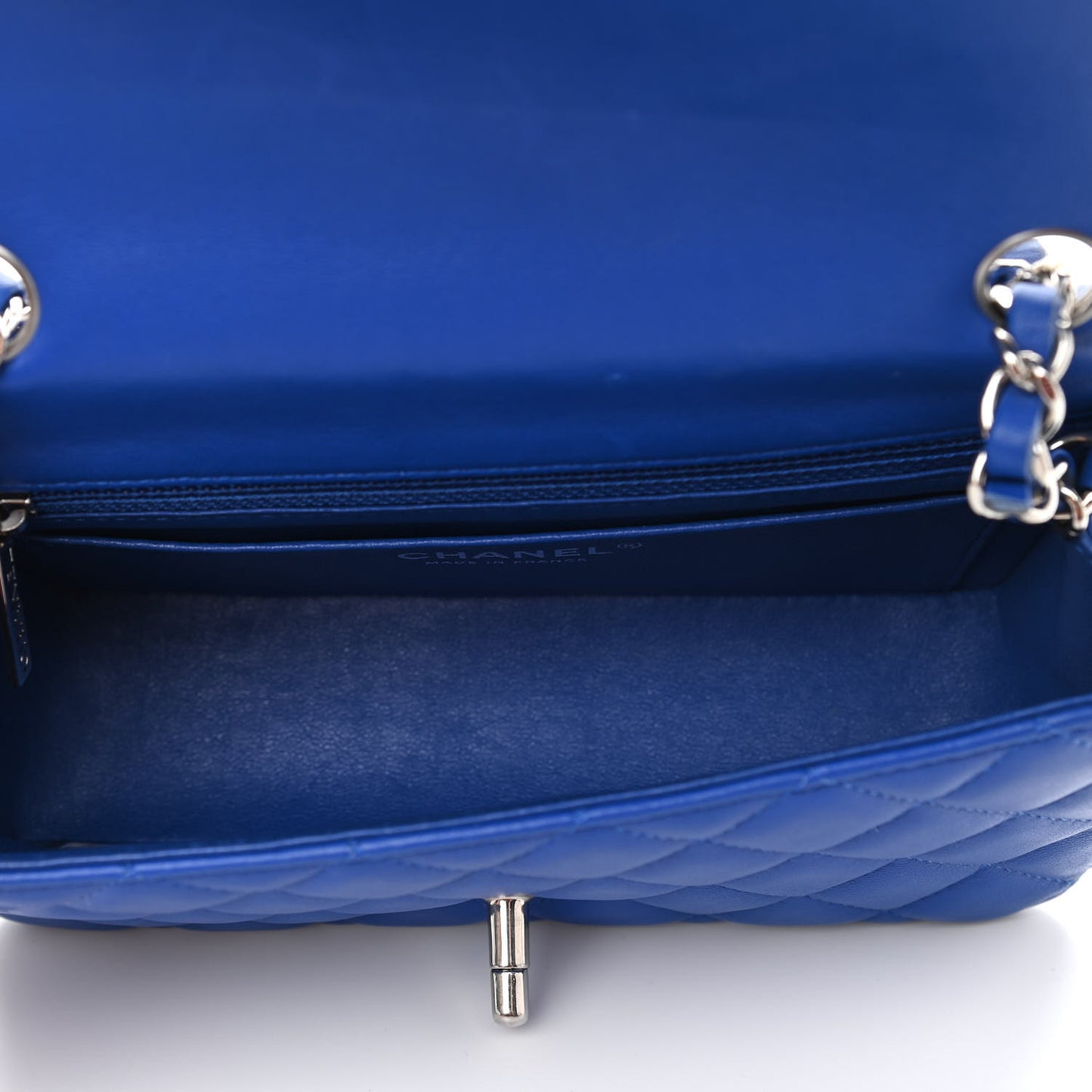 Lambskin Quilted Mini Rectangular Flap Royal Blue