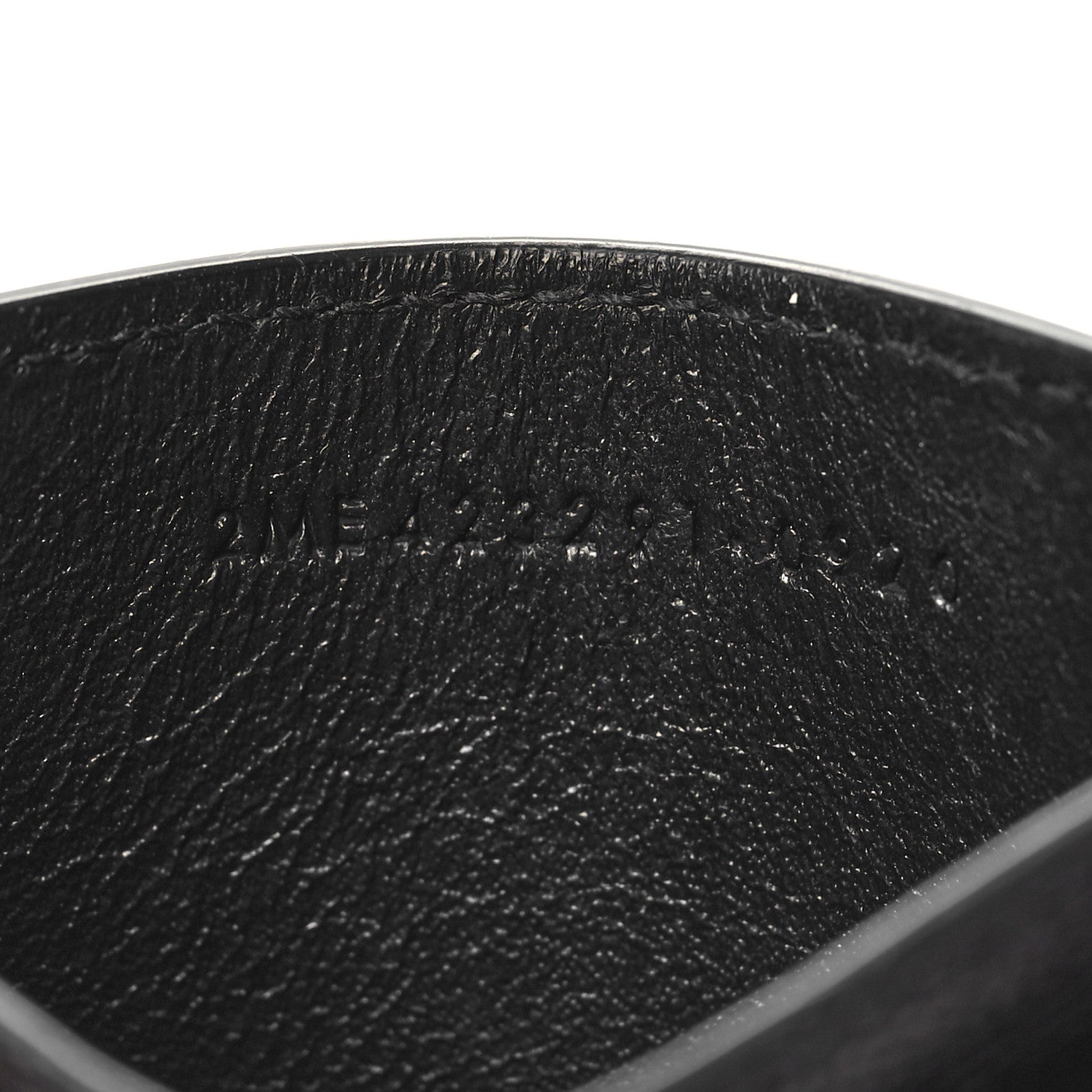 Saint Laurent Grain De Poudre Matelasse Chevron Monogram Credit Card Case Black 7 of 9