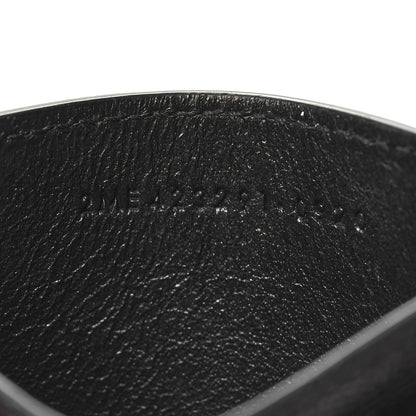 Saint Laurent Grain De Poudre Matelasse Chevron Monogram Credit Card Case Black 7 of 9