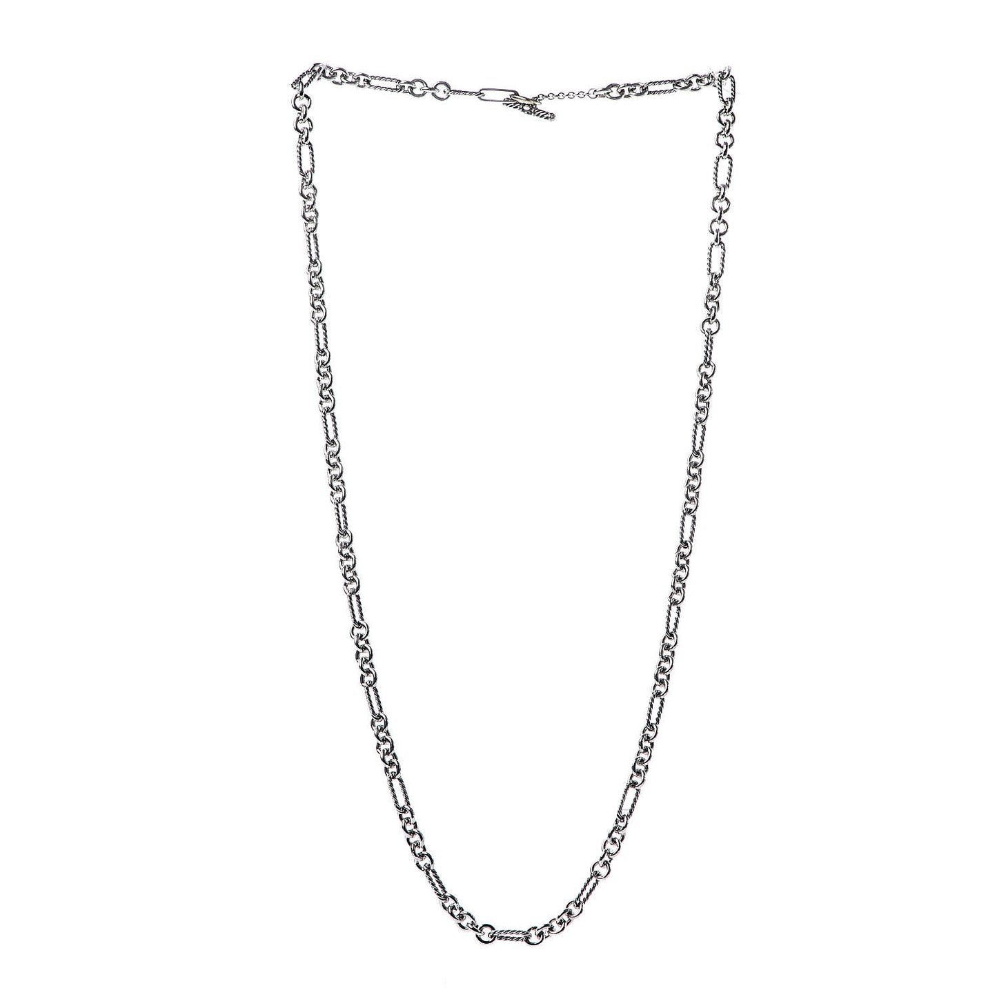 Sterling Silver 18K Yellow Gold Figaro Chain Link Necklace