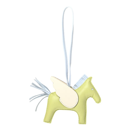 Hermes Milo Lambskin Grigri Rodeo Pegase Horse Bag Charm MM Jaune Bourgeon Bleu Brume Nata 1 of 4