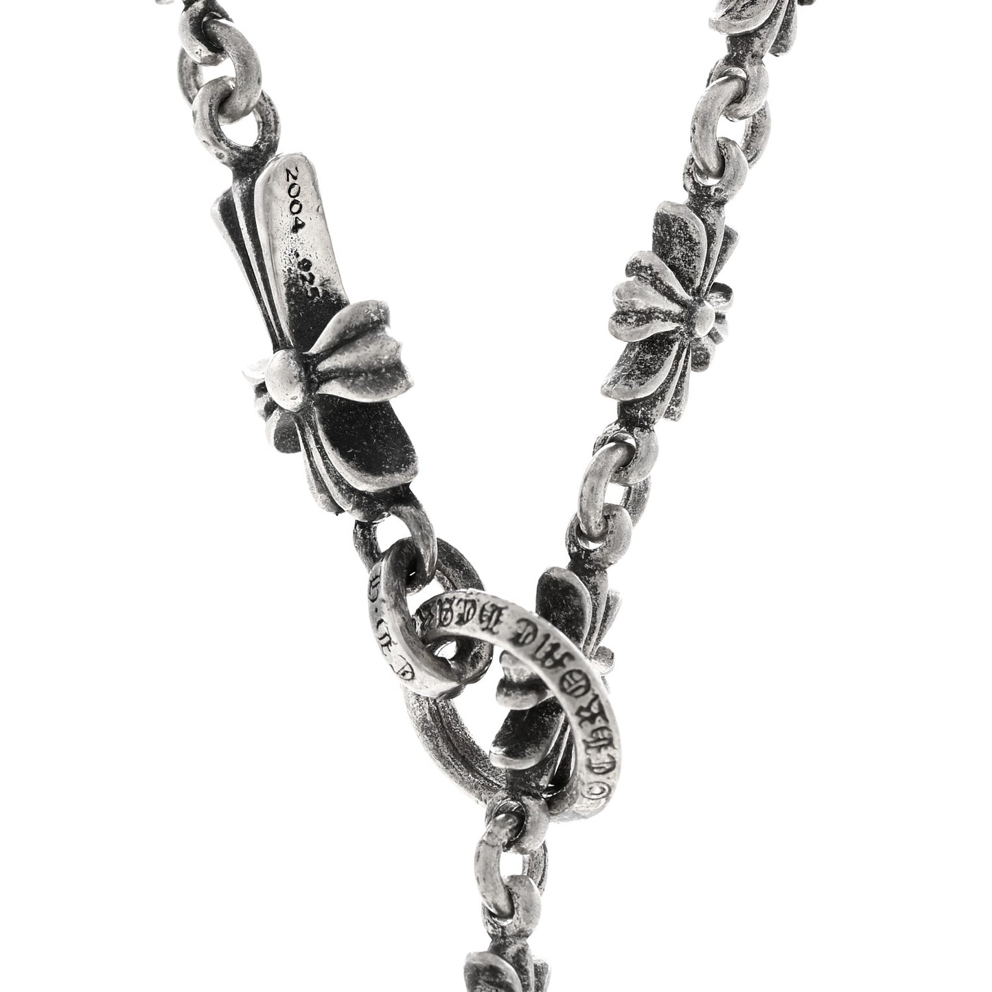 Sterling Silver Tiny E Rosary Necklace