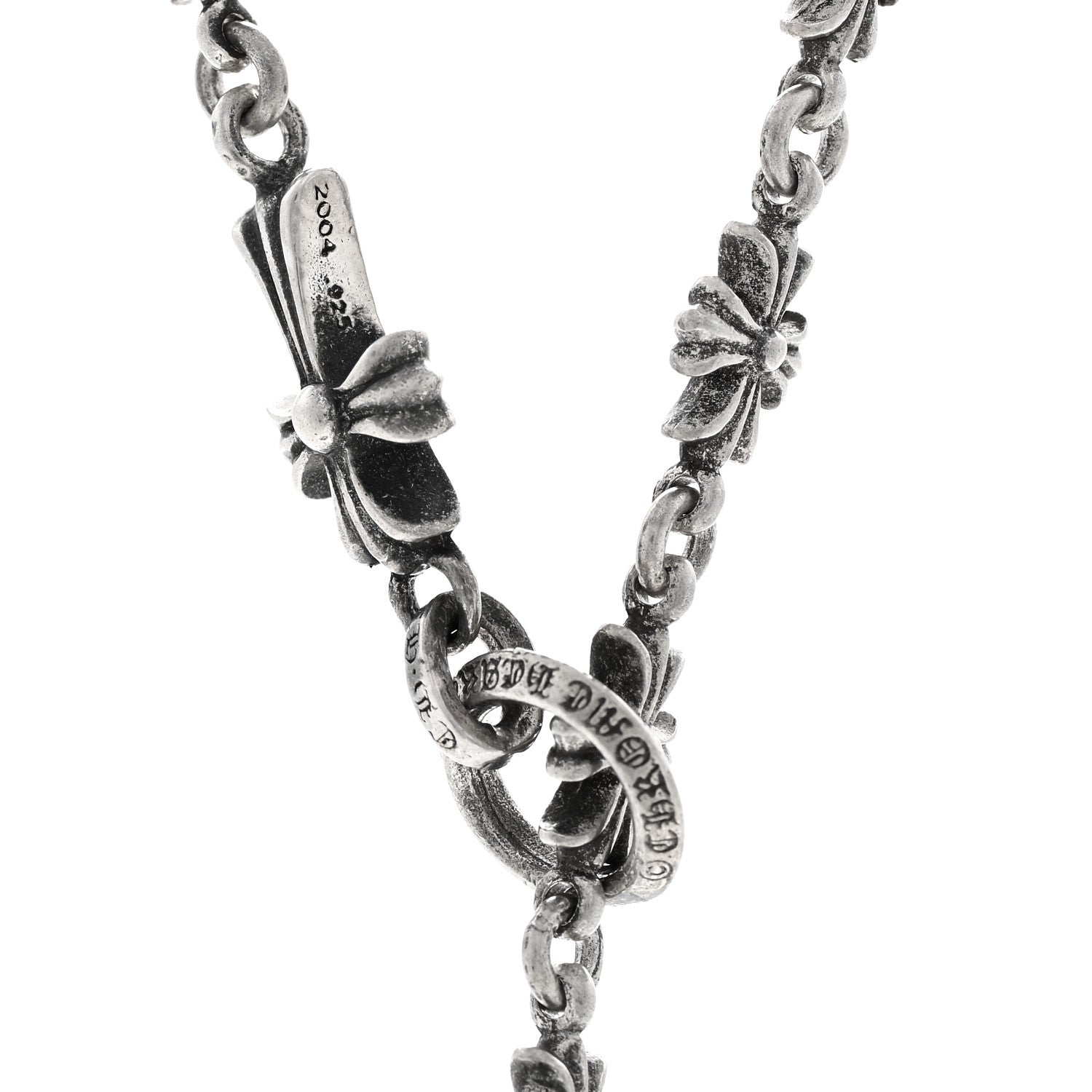Chrome Hearts Sterling Silver Tiny E Rosary Necklace 4 of 4
