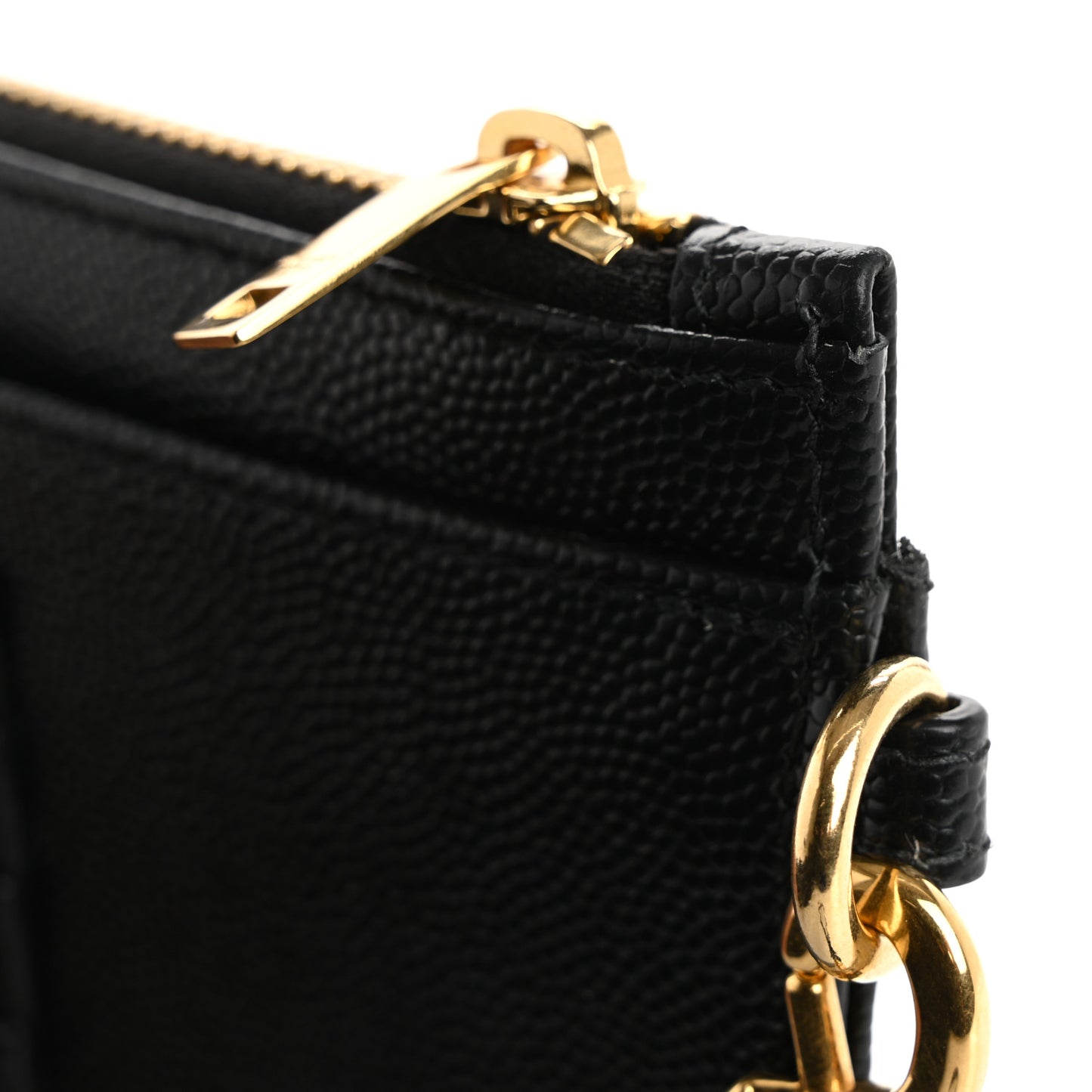 Grain De Poudre Chevron Monogram Large Bill Pouch Black