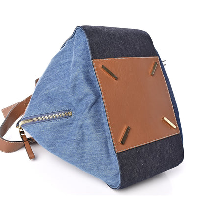 Loewe Calfskin Denim Medium Hammock Shoulder Bag Multitone Tan 6 of 10