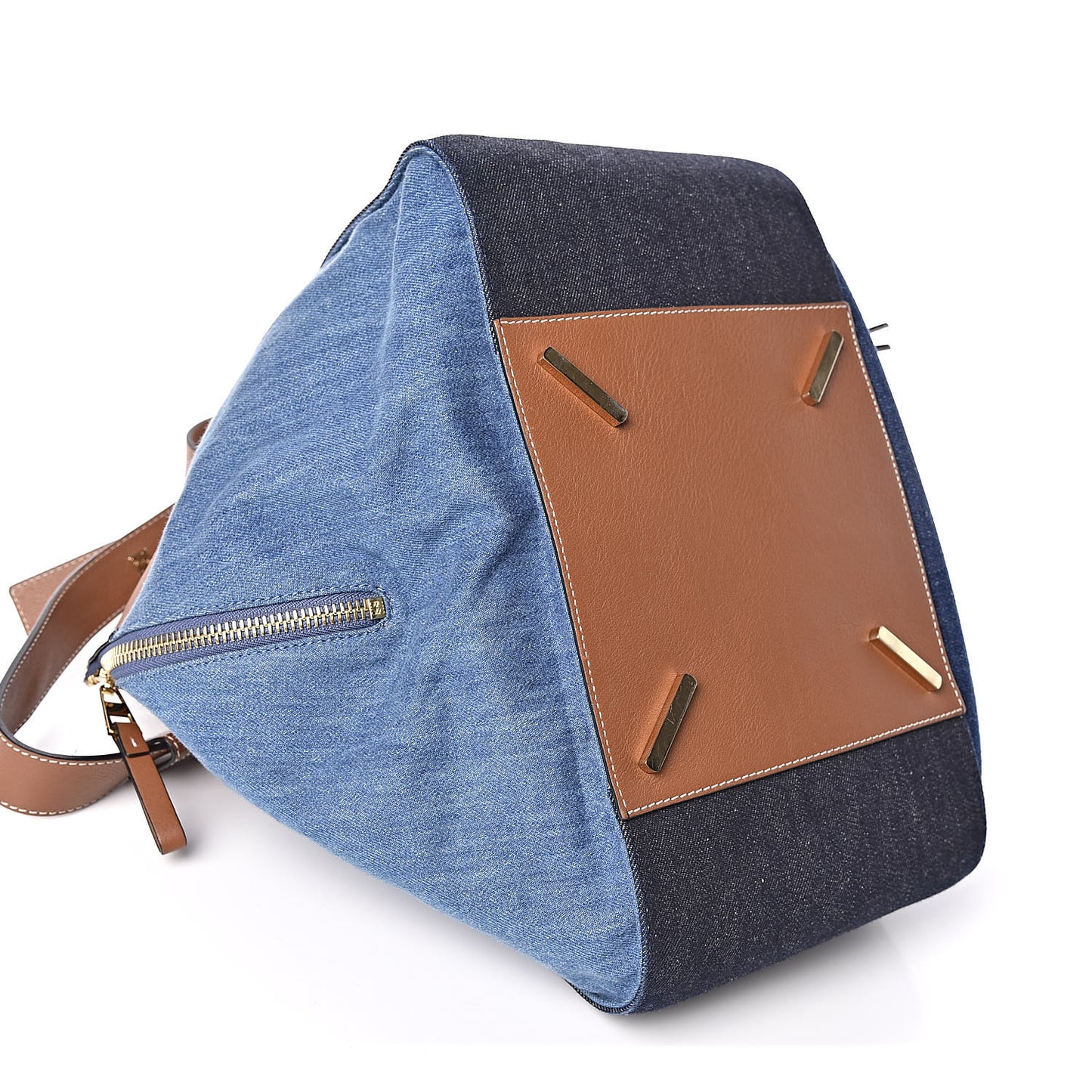 Calfskin Denim Medium Hammock Shoulder Bag Multitone Tan