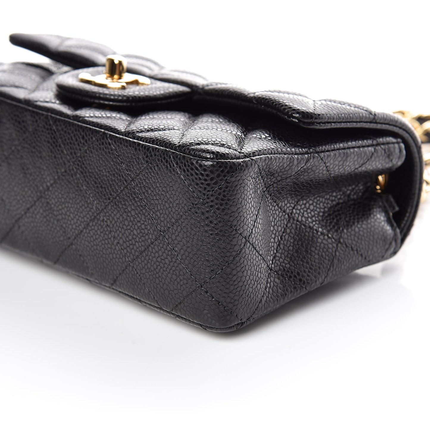 Caviar Quilted Mini Rectangular Flap Black