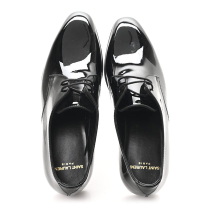Saint Laurent Patent Baltimora Lace Up Derby Shoes 36.5 Black 2 of 9