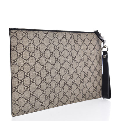 Gucci GG Supreme Monogram Tiger Zip Wristlet Pouch Beige 3 of 6