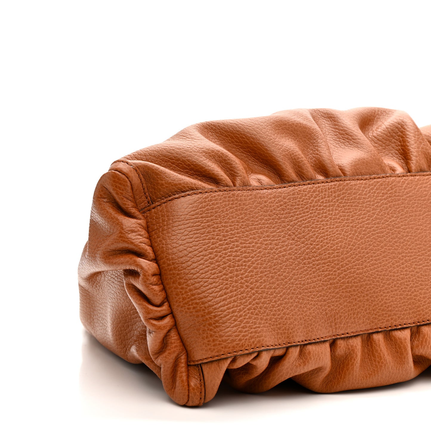 Calfskin Large D Gold Ring Hobo Brown