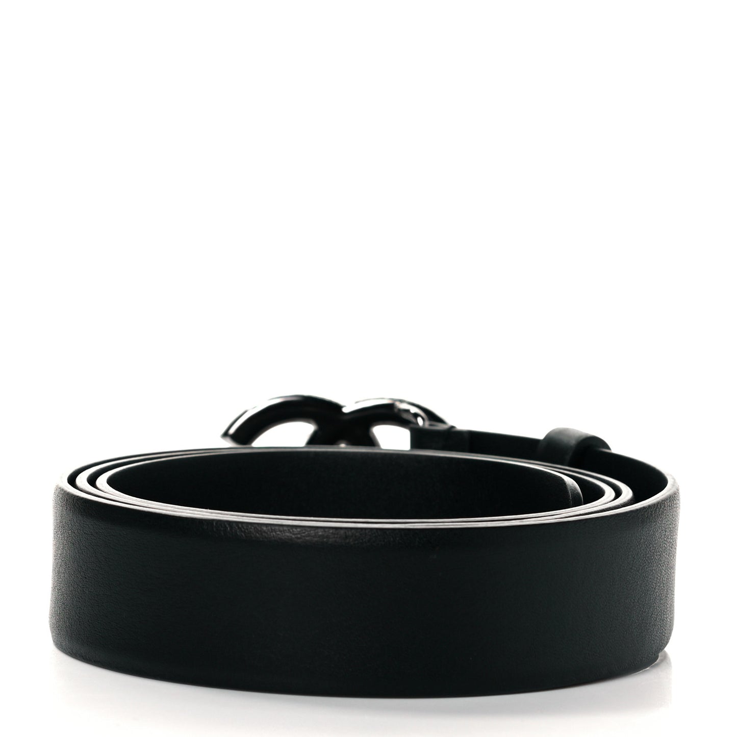 Calfskin Pearl Crystal CC Belt 90 36 Black