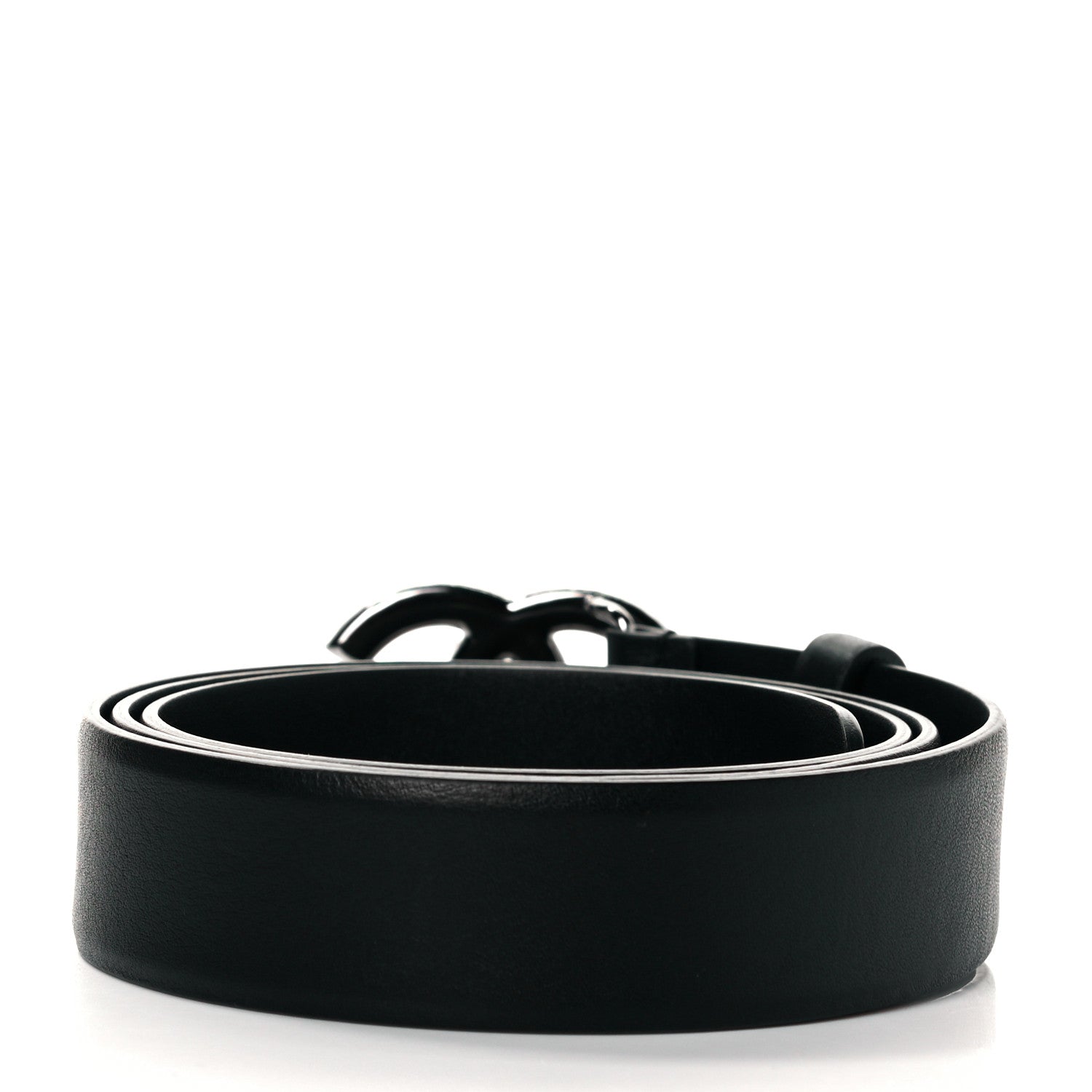 Chanel Calfskin Pearl Crystal CC Belt 90 36 Black 2 of 7
