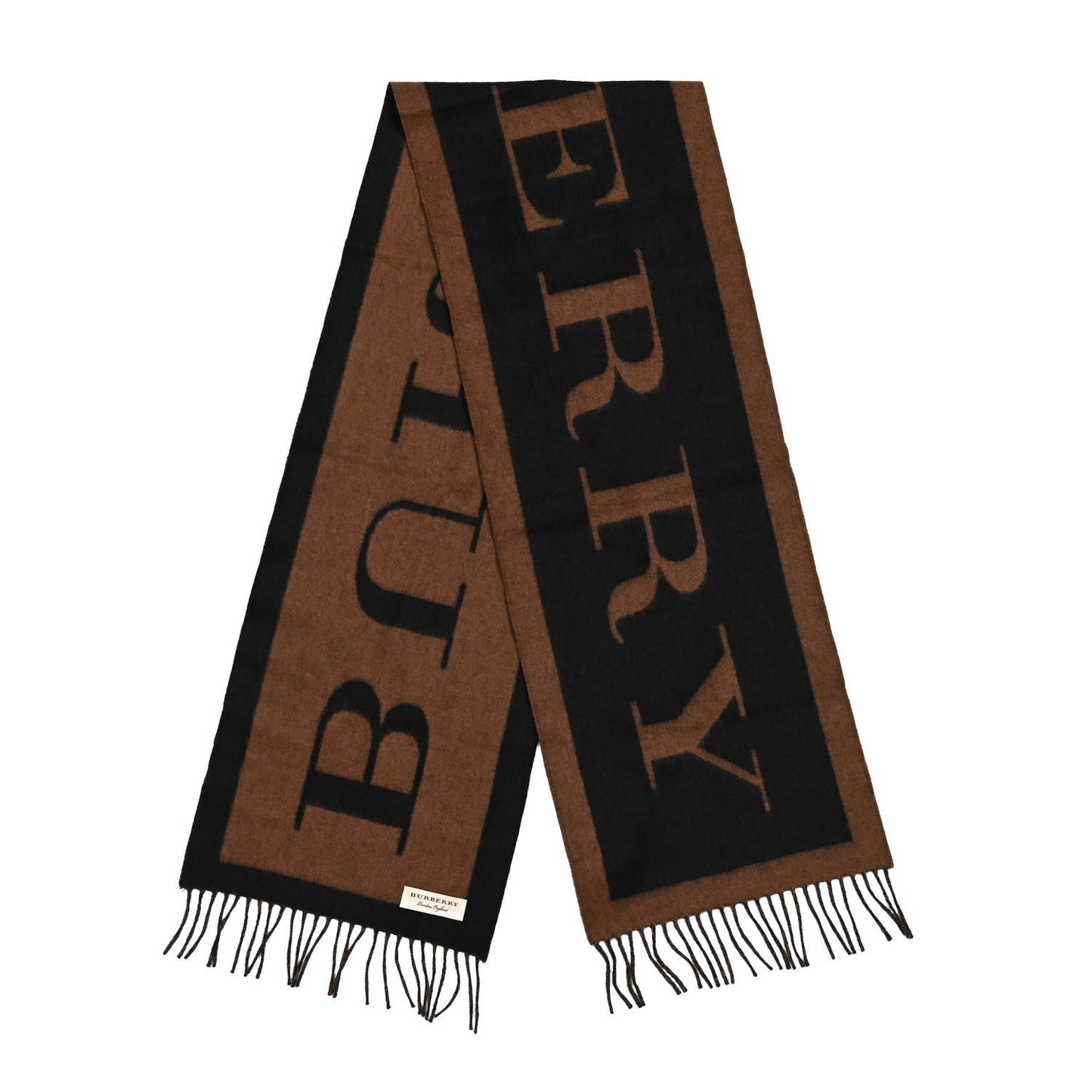 Wool Cashmere Logo Scarf Camel