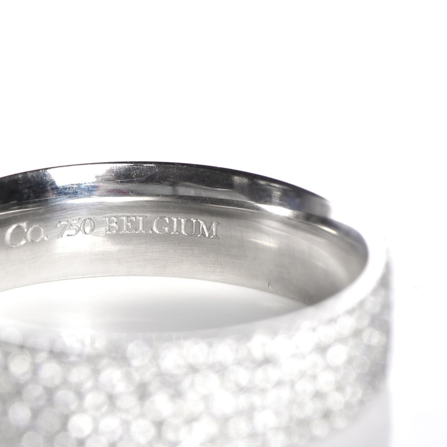 18K White Gold Diamond Metro Five Row Ring 6.5